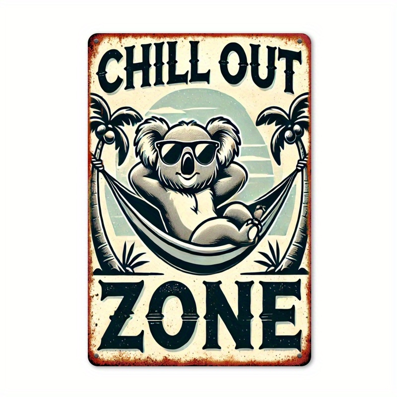 Farming Zone - Plakat Besi Vintage Retro Koala 'Chill