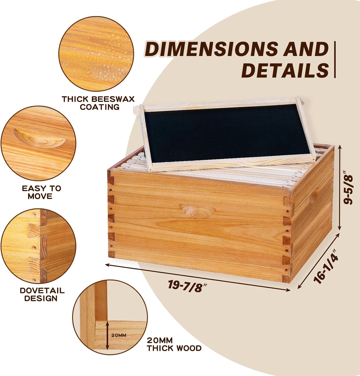 Sarang Lebah Langstroth 10 Bin - Beehive Frame Wax ulasan dan harga